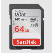 SanDisk Ultra/SDXC/64GB/140MBps/UHS-I U1/Klasse 10/Schwarz