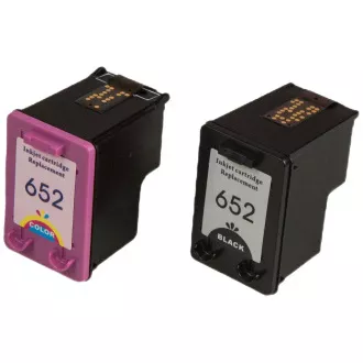 MultiPack Tintenpatrone TonerPartner PREMIUM für HP 652-XL (F6V25A, F6V24A), black + color (schwarz + farbe)