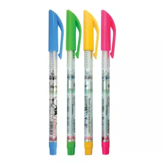 Einweg-Kugelschreiber Flexoffice Simply Crocus Kunststoff FO-018 0,38mm blau Schaft klar