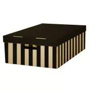 Aktenbox mit Deckel 56x37x18cm schwarz Belastbarkeit 10kg 2Stk