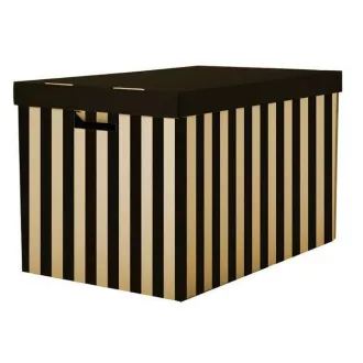 Aktenbox mit Deckel 56x37x36cm schwarz Tragkraft 15kg 2Stk