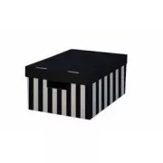 Aktenkarton mit Deckel 28x37x18cm schwarzer Karton Tragkraft 5kg 2Stk