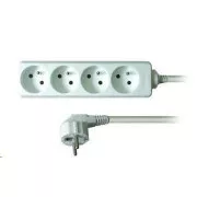 Solight Verlängerungskabel, 4 Steckdosen, weiß, 5m