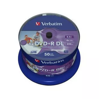 VERBATIM DVD + R (50-Pack) DoubleLayer / Spindel / 8X / 8.5GB / Bedruckbar / NoID