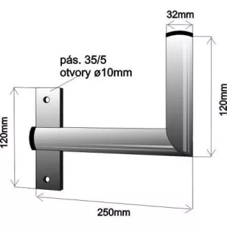 Antennenwandhalterung für Fenster mit Gurt, linke Montage, verzinkt, Länge 25cm, Durchmesser 3, 2cm Antennenwandhalterung für Fenster mit Gurt, linke Montage, verzinkt, Länge 25cm, Durchmesser 3, 2cm
