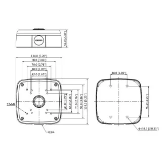 Dahua PFA121-V2, universelle quadratische Kabelbox Dahua PFA121-V2, universelle quadratische Kabelbox