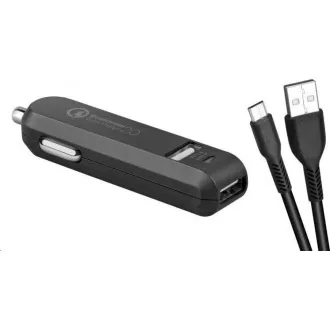 AVACOM CarMAX 2 KFZ-Ladegerät 2x Qualcomm Quick Charge 2.0, schwarz (Micro-USB-Kabel)