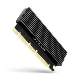 AXAGON PCEM2-XS, PCIe x16 - M.2 NVMe M-key Slot Adapter, Gehäuse mit Kühlkörper für passive Kühlung