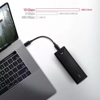 AXAGON EEM2-UB2, USB-C 10Gbps - M.2 NVMe SSD ARROW box, schwarz