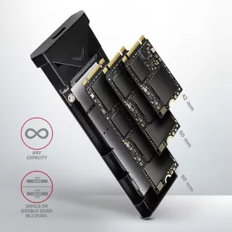 AXAGON EEM2-UB2, USB-C 10Gbps - M.2 NVMe SSD ARROW box, schwarz