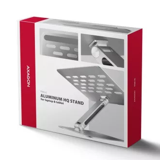 AXAGON STND-LQ Aluminium HQ Laptop-Ständer 10"-17.3" höhen- und winkelverstellbar, grau