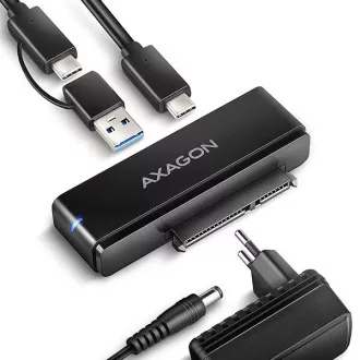 AXAGON ADSA-FPX, USB-C 10Gbps - SATA 6G, 2,5"/3,5" SSD/HDD FAST PORT X Adapter, inkl. AC-Netzteil