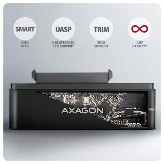 AXAGON ADSA-FPX, USB-C 10Gbps - SATA 6G, 2,5"/3,5" SSD/HDD FAST PORT X Adapter, inkl. AC-Netzteil