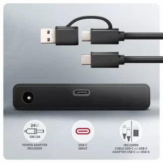 AXAGON ADSA-FPX, USB-C 10Gbps - SATA 6G, 2,5"/3,5" SSD/HDD FAST PORT X Adapter, inkl. AC-Netzteil