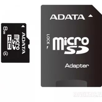 ADATA MicroSDHC-Karte 8GB Klasse 4 + SD-Adapter ADATA MicroSDHC-Karte 8GB Klasse 4 + SD-Adapter