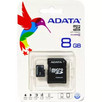ADATA MicroSDHC-Karte 8GB Klasse 4 + SD-Adapter ADATA MicroSDHC-Karte 8GB Klasse 4 + SD-Adapter