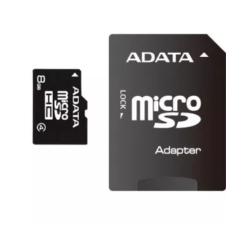ADATA MicroSDHC-Karte 8GB Klasse 4 + SD-Adapter ADATA MicroSDHC-Karte 8GB Klasse 4 + SD-Adapter