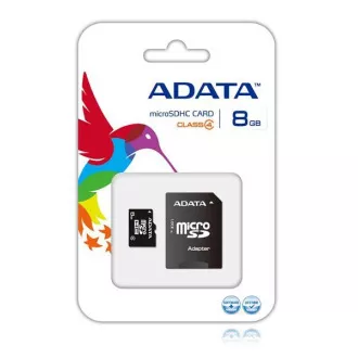 ADATA MicroSDHC-Karte 8GB Klasse 4 + SD-Adapter ADATA MicroSDHC-Karte 8GB Klasse 4 + SD-Adapter