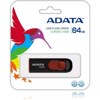 ADATA Flash Disk 64GB C008, USB 2.0 Classic, schwarz