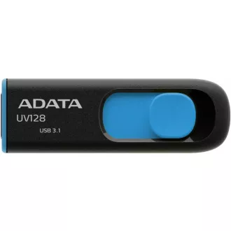 ADATA Flash Disk 32GB UV128, USB 3.1 Dash Drive (R: 40 / B: 25 MB/s) schwarz / blau