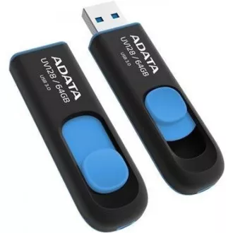 ADATA Flash Disk 64GB UV128, USB 3.1 Dash Drive (R: 90 / B: 40 MB/s) schwarz / blau