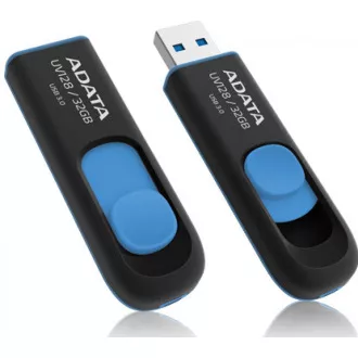 ADATA Flash Disk 64GB UV128, USB 3.1 Dash Drive (R: 90 / B: 40 MB/s) schwarz / blau