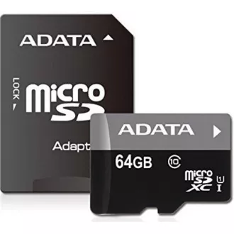 ADATA MicroSDXC-Karte 64 GB Premier UHS-I Class 10 + SD-Adapter