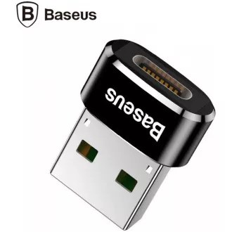 Baseus USB-Stecker auf USB-C-Buchse Adapter 3A, OTG, schwarz Baseus USB-Stecker auf USB-C-Buchse Adapter 3A, OTG, schwarz
