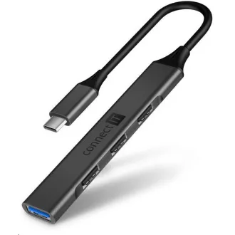 CONNECT IT USB-C Hub, (1xUSB-A 3.0, 3xUSB-A 2.0), extern, anthrazit