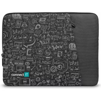 CONNECT IT Doodle-Tasche für Laptop 13,3", schwarz