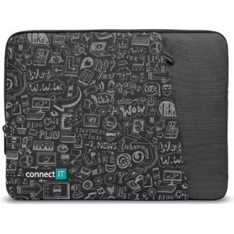 CONNECT IT Doodle-Tasche für Laptop 13,3", schwarz