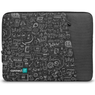 CONNECT IT Doodle-Tasche für Laptop 13,3", schwarz
