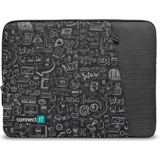 CONNECT IT Doodle-Tasche für Laptop 13,3", schwarz