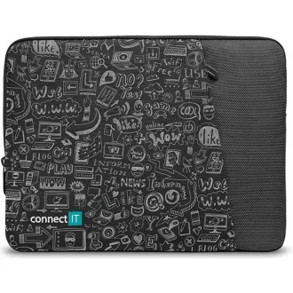 CONNECT IT Doodle-Tasche für Laptop 15,6", schwarz