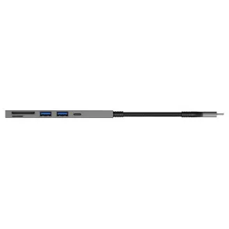 CONNECT IT USB-C Hub, 2x USB-A, 1x USB-C, 1x SD-Karte, 1x MicroSD-Karte, grau