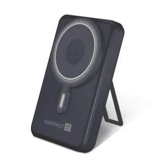 CONNECT IT Powerbank TravelCharge, MagSafe, 10000mAh, USB-C, Lightning, Grau