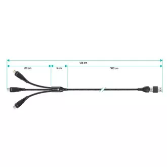 CONNECT IT Ladekabel Wirez 6in1, USB-C/USB, Lightning 2x USB-C, 1,25m, schwarz CONNECT IT Ladekabel Wirez 6in1, USB-C/USB, Lightning 2x USB-C, 1,25m, schwarz