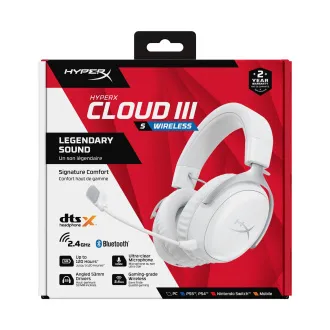 HyperX Cloud III S Kabelloses weißes Gaming-Headset