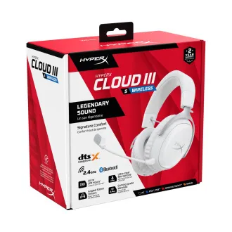 HyperX Cloud III S Kabelloses weißes Gaming-Headset