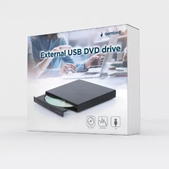 GEMBIRD externer DVD-ROM-Brenner DVD-USB-04, schwarz