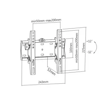 GEMBIRD TV-Halter WM-42T-02, 23"-42" (30kg), neigbar GEMBIRD TV-Halter WM-42T-02, 23"-42" (30kg), neigbar