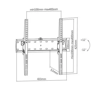 GEMBIRD TV-Halter WM-55T-02, 32"-55" (40kg), neigbar GEMBIRD TV-Halter WM-55T-02, 32"-55" (40kg), neigbar