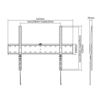 GEMBIRD TV-Halter WM-70F-01, 37"-70" (40kg), feststehend GEMBIRD TV-Halter WM-70F-01, 37"-70" (40kg), feststehend