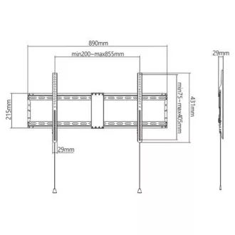 GEMBIRD TV-Halter WM-90F-01, 43"-90" (70kg), feststehend