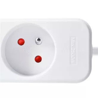 Solight Verlängerungskabel, 3 Steckdosen, weiß, 1, 5m