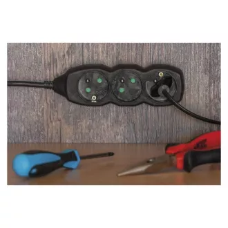 Solight Verlängerungskabel, 3 Steckdosen, weiß, 5m Solight Verlängerungskabel, 3 Steckdosen, weiß, 5m