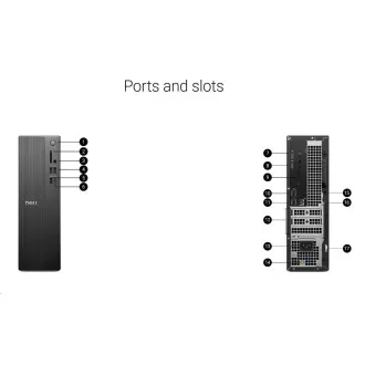 DELL PC Slim ECS1250/180W/I5-14400/16GB/512GB SSD/Intel UHD/WLAN/Kb/Maus/W11 Pro/3Y PS NBD