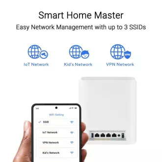 ASUS ZenWifi BT8 1er-Pack, WiFi7 Erweiterbarer Router, AiMesh, 1x WAN, 3x LAN, 1x 3.0 ASUS ZenWifi BT8 1er-Pack, WiFi7 Erweiterbarer Router, AiMesh, 1x WAN, 3x LAN, 1x 3.0