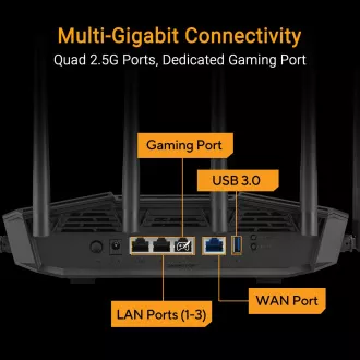 ASUS Gaming Router TUF-BE9400 3-Wege WiFi7 Router, 1x WAN, 3x LAN, AiMesh ASUS Gaming Router TUF-BE9400 3-Wege WiFi7 Router, 1x WAN, 3x LAN, AiMesh