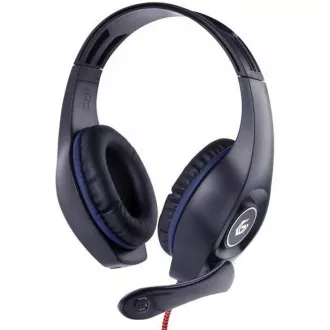 GEMBIRD Kopfhörer mit Mikrofon GHS-05-M, Gaming, schwarz-blau, 1x 4-Pol 3,5mm Klinke